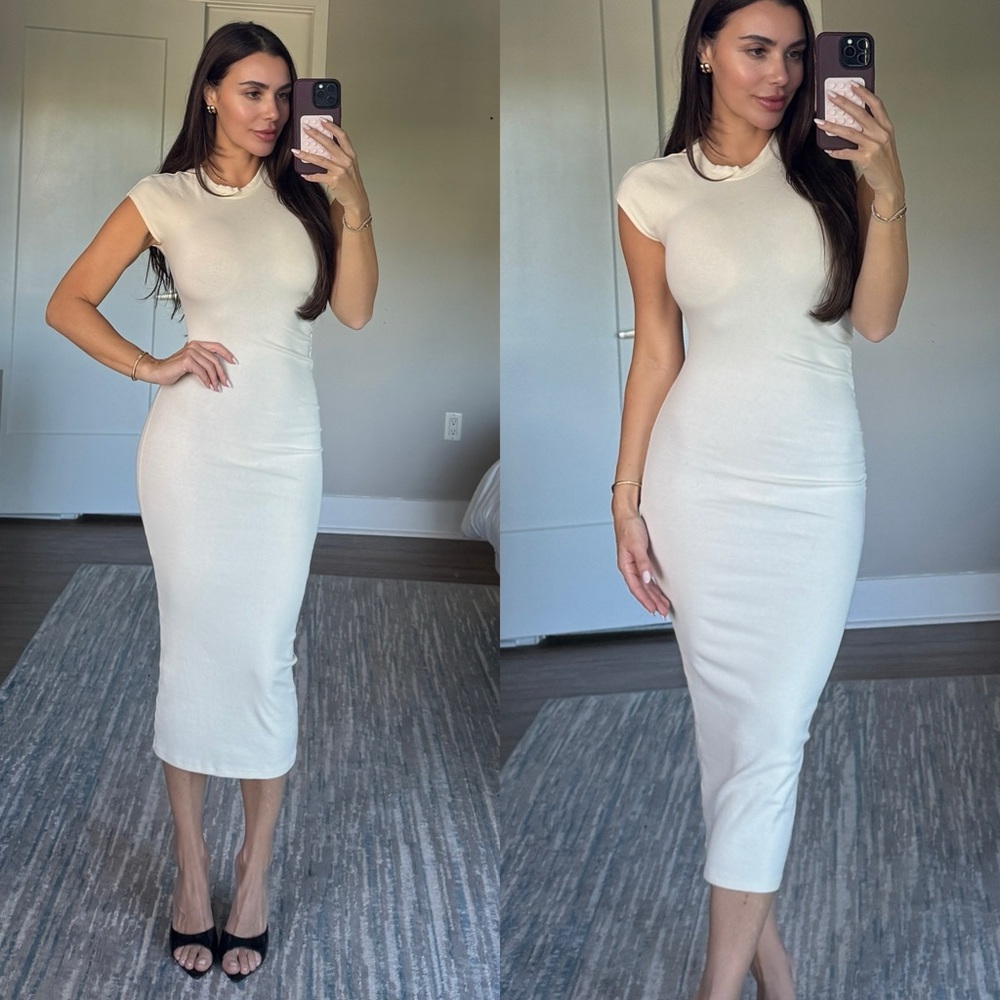Cream Midi Dress